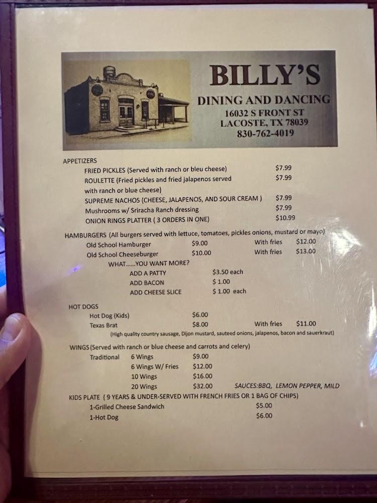 Billy's Menu image 3